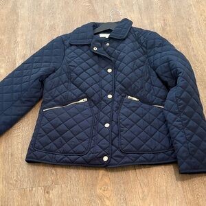 Michael Kors Navy Quilted Puffer Jacket